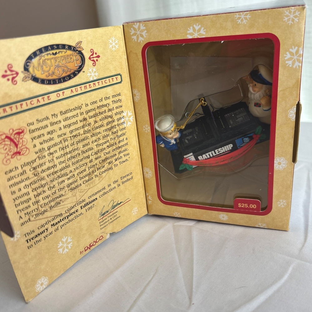 1997 Vintage Enesco Masterpiece Treasury Edition, Battleship CHRISTMAS ORNAMENT